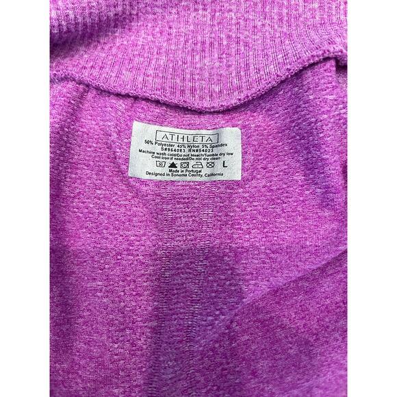 Athleta Women's Fast Track Half Zip Purple Ruched Large athleisure activewear - Picture 3 of 7